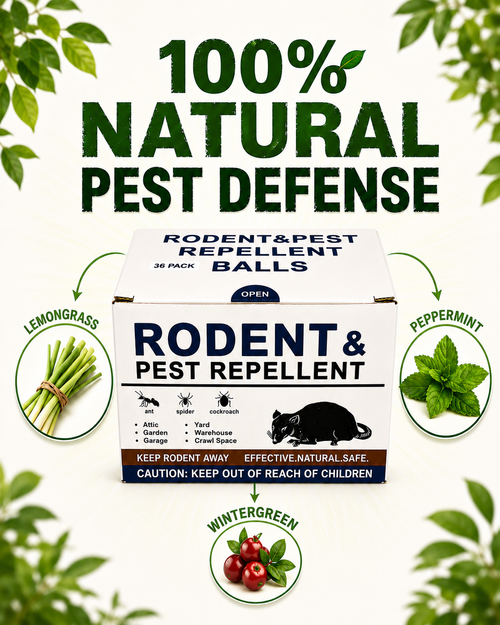 Rodent Repellent 36 Pack, Natural Mouse Repellent Ball Peppermint, Mice Repellent for Indoor & Outdoor, Long-Lasting Rodent Repellent Pouches for Patio/Home/Garage/Garden - Pets Safe